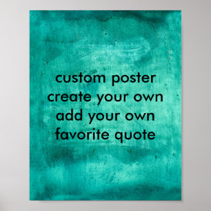 poster personalizado crie o seu próprio azul verde