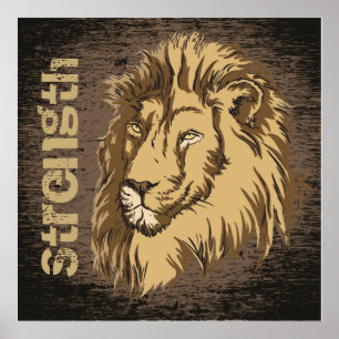 Poster personalizado da cabeça de leão