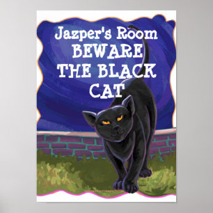 Poster personalizado da sala do gato preto