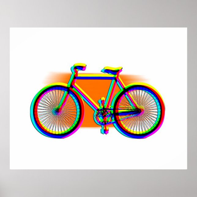 Poster personalizado de bicicleta de Design retrô (Frente)