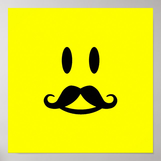 Poster personalizado de bigode feliz (Frente)