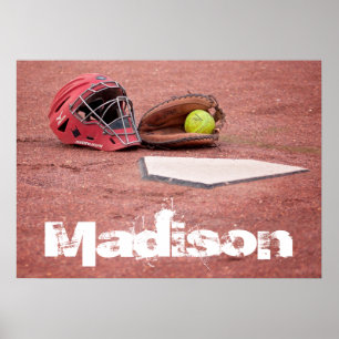 Poster Personalizado de Captura de Softball