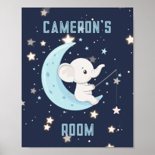 Poster Personalizado de Elefante Bebê Pescando 4 E