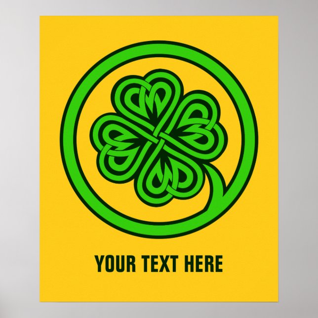 Poster personalizado de Shamrock tribal (Frente)