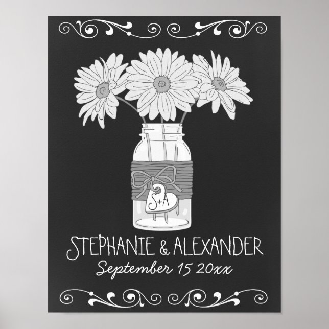 Poster Personalizado do Chalkboard Mason Jar (Frente)