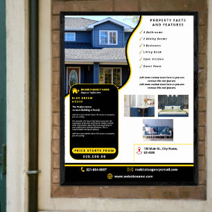 Poster Personalizado em Estado Real Amarelo Negro Profiss