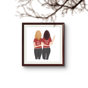 Poster Personalizado, esportes, jogadores, melhores amigo