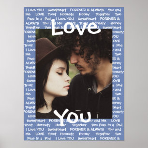 Póster Personalizado este Casal Azul "Ame-te"