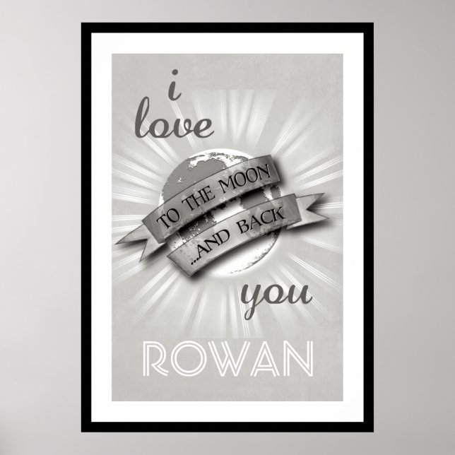 Poster Personalizado Eu Te Amo Até a Lua e de Volt (Frente)