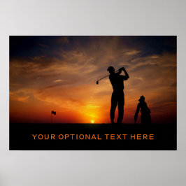 Poster personalizado Golfer Sunset
