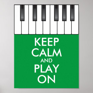 Póster Personalizado MANTENHA piano do teclado da CALMA e