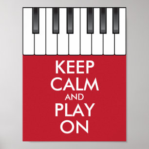 Póster Personalizado MANTENHA piano do teclado da CALMA e