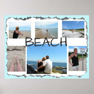Poster personalizado multi imagem da praia