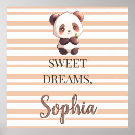 Poster Personalizado Panda Fofo Sonhos Doces