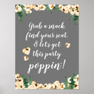 Poster personalizado para estação de pipoca
