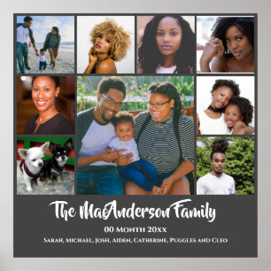 Poster personalizado para fazer 9 fotos cinza escura do