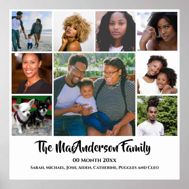 Poster personalizado para fazer 9 fotos | Meus amigos fam (Frente)