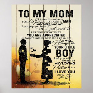 Poster Personalizado Para Minha Mãe Do Filho  Aniversár
