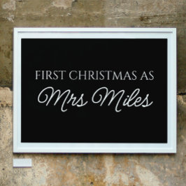 Póster Personalizado "Primeiro Natal como Sra." Apelido