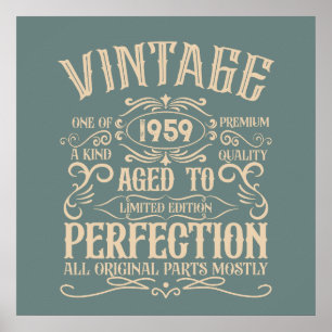 Poster Personalizado vintage 65º aniversário tema uísque