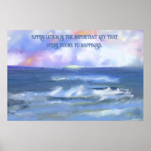 Poster Personalizar a bela pintura de citação de paisagem