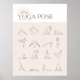 Poster Personalizar Arte de Line do Yoga Pose Minimalista