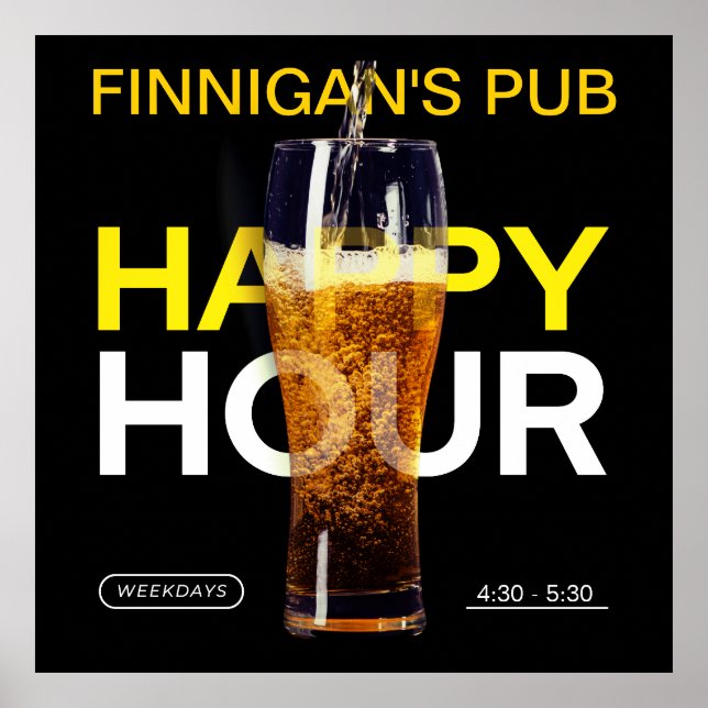 Poster Personalizar Bar Pub Casa Pública Cerveja Hora Fel (Frente)