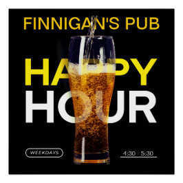 Póster Personalizar Bar Pub Casa Pública Hora Feliz Cerve