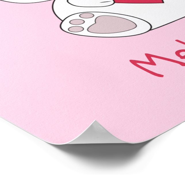 Póster Personalizar Boneco Branco Bonito Menina do Coraçã (Borda)