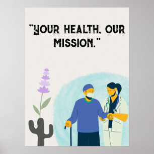Poster Personalizar citações para hospital, centro médico