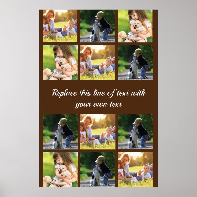 Poster Personalizar colagem e texto de fotos (Frente)
