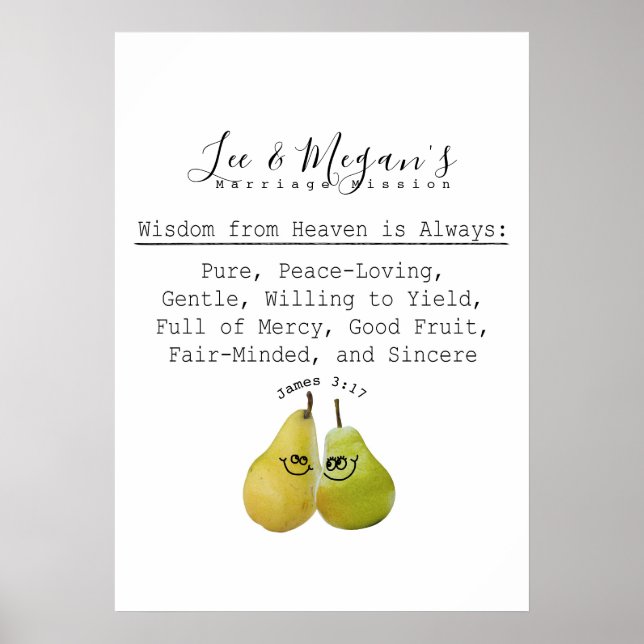 Poster Personalizar Esta Oração De Casamento De Arte De E (Frente)