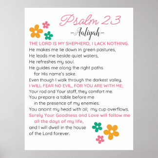 Poster Personalizar Flores De Escritura De Bíblia Psalm 2