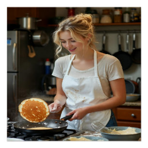 Póster Personalizar Foto de Panquecas Cozinhando