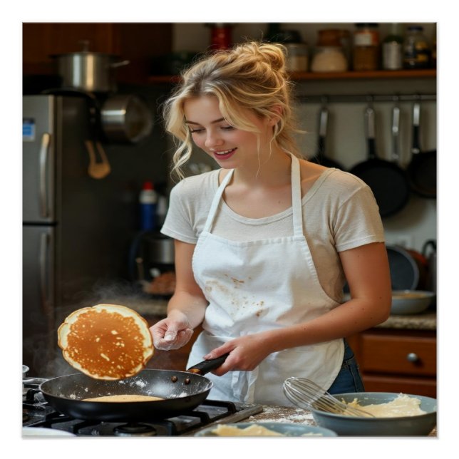 Póster Personalizar Foto de Panquecas Cozinhando (Frente)