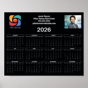 Poster Personalizar logotipo de empresa 2026 Calendário P