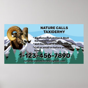 Poster Personalizar Loja de Taxidermia Promocional Empres