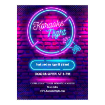 Personalizar Neon Karaoke Night Tamanho Pequeno