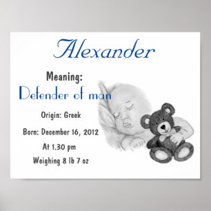 Póster Personalizar Nome do Alexander significando manter