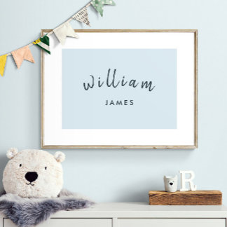 Poster Personalizar Nome Quarto de Brinquedos Menino Azul