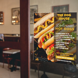 Poster Personalizar o meio do restaurante Delicioso Hotdo