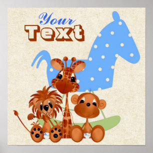 Poster Personalizar os grandes bebês da selva de Canvas