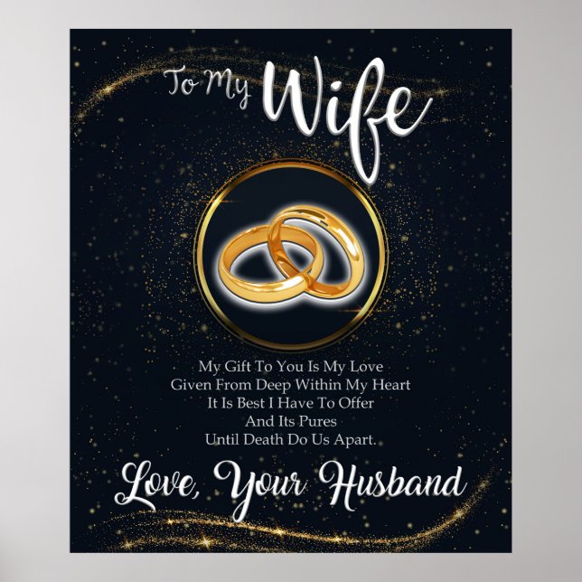 Poster Personalizar Presente Para Esposa De Marido Amável (Frente)