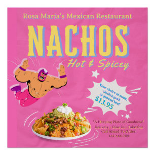 Póster Personalizar Promoção de Nachos de Restaurante Mex