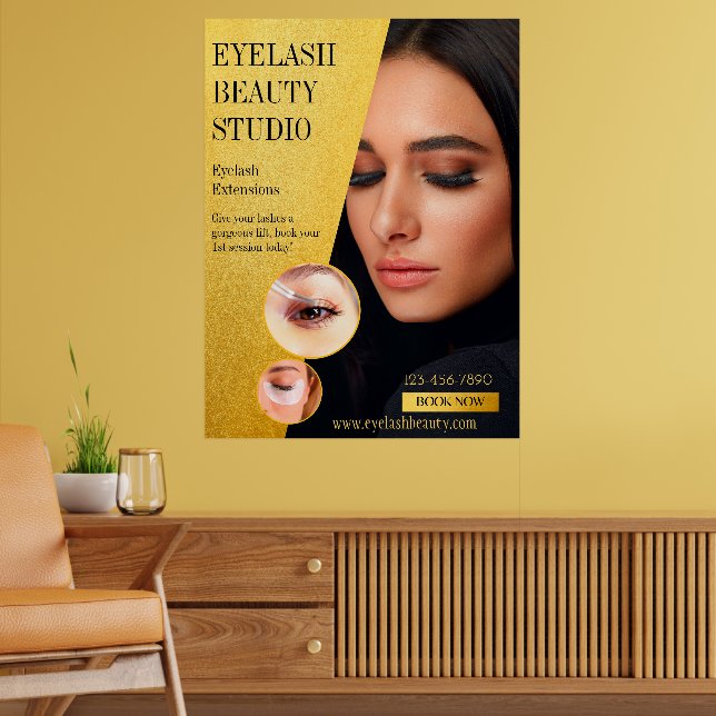 Poster Personalizar Tamanho Grande do Eyelash Extensions  (Sala de Estar 2)