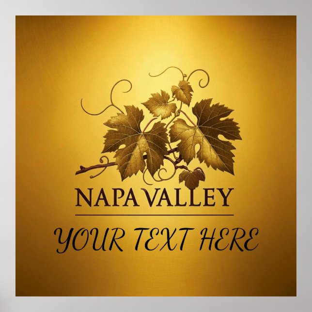 Poster Personalizar Texto de Nome Grande Napa Valley (Frente)