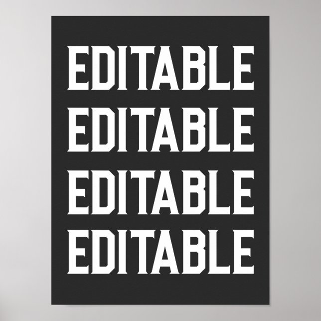 Poster Personalizar Texto Grande de Fonte Grande Personal (Frente)