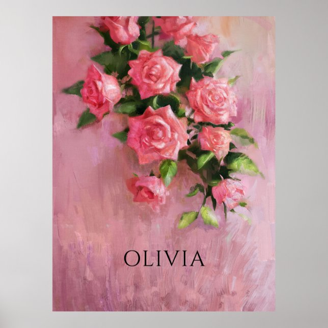 Poster Personalizar um Sonho em tons de rosa (Frente)