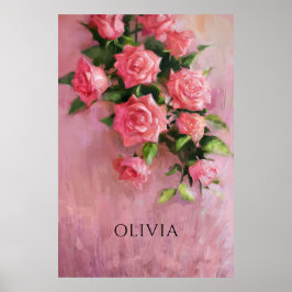 Poster Personalizar um Sonho em tons de rosa