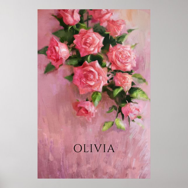 Poster Personalizar um Sonho em tons de rosa (Frente)